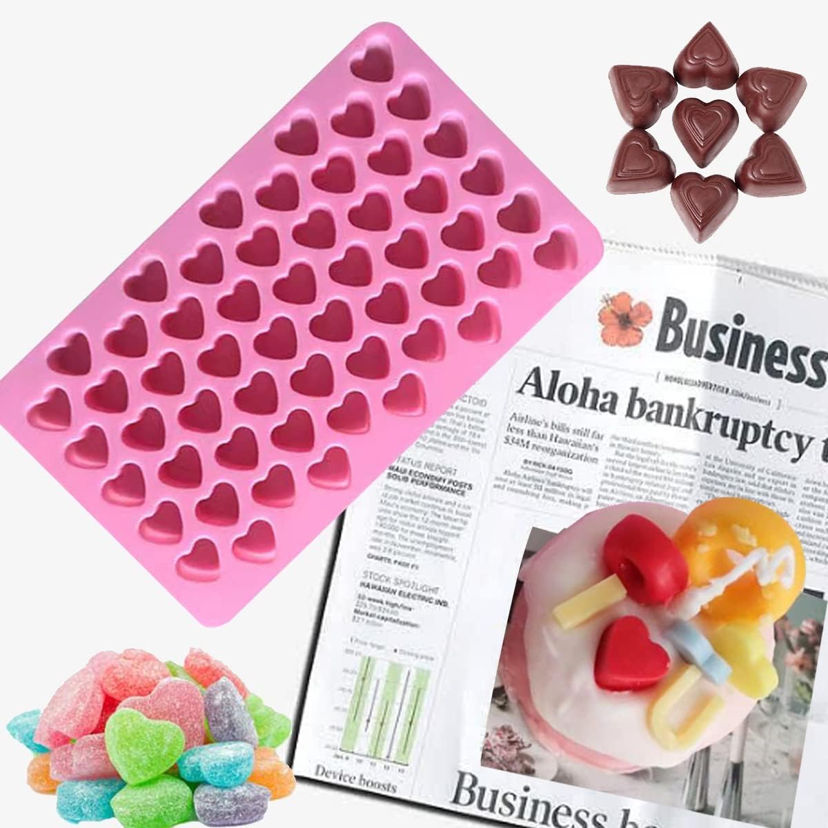 1/2 Pcs Mini Heart Silicone Mo - Silicone Mold Tray ulasan dan harga