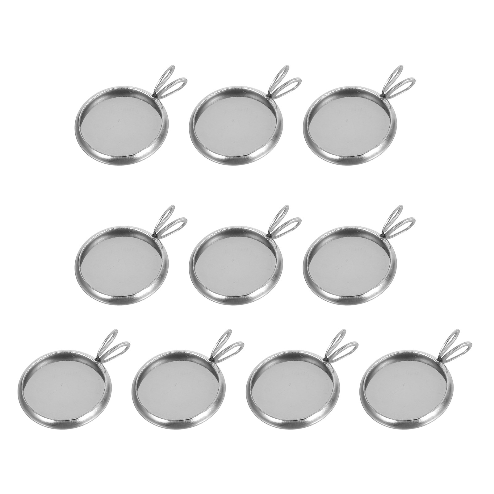 10Pcs 12Mm Round Pendant Trays - Resin Jewelry Kit ulasan dan harga