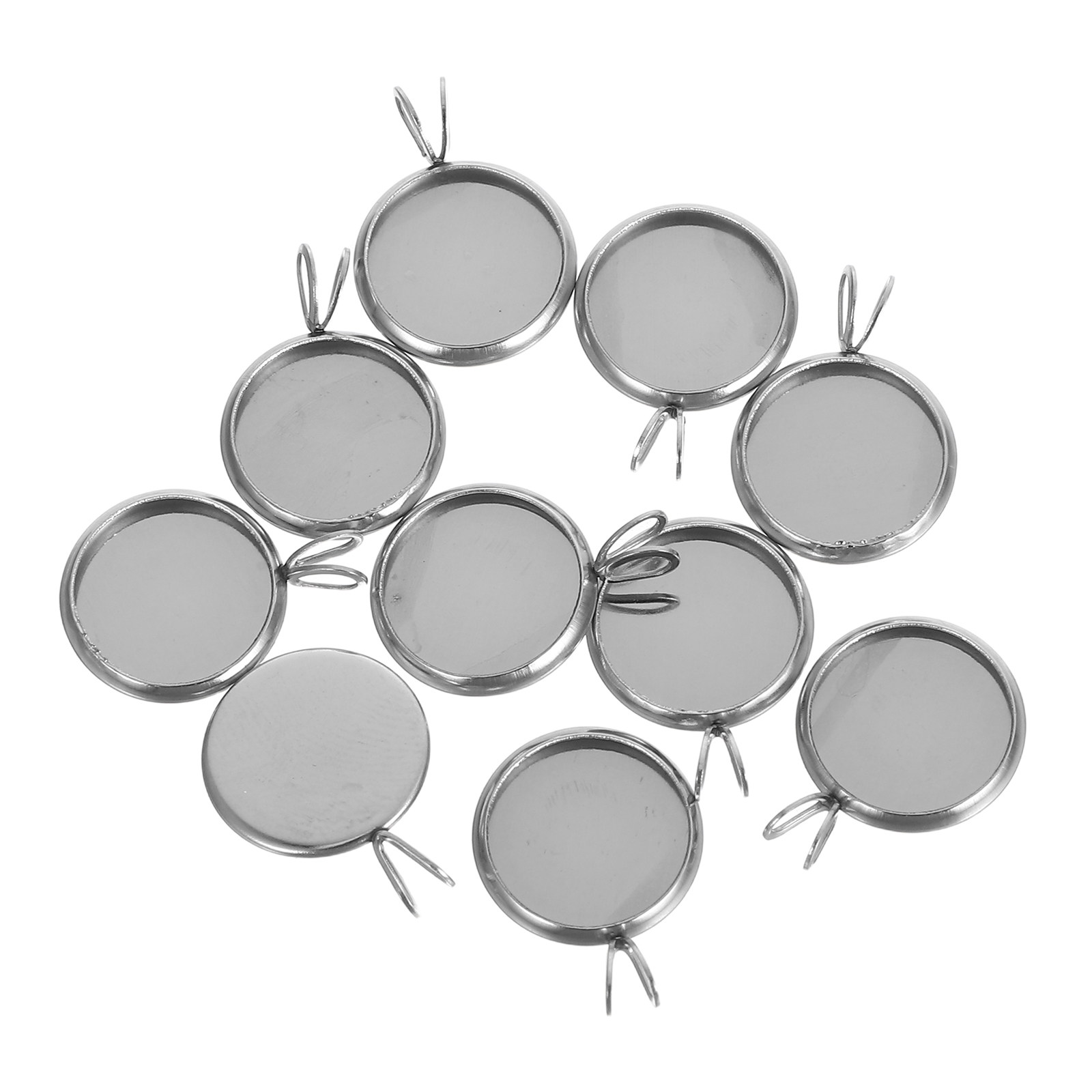 10Pcs 12Mm Round Pendant Trays - Resin Jewelry Kit ulasan dan harga