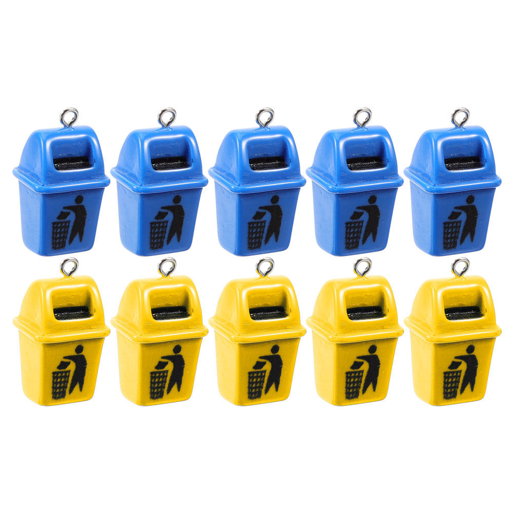 10Pcs Garbage Bin Charms Smoot - Resin Crafts Diy ulasan dan harga