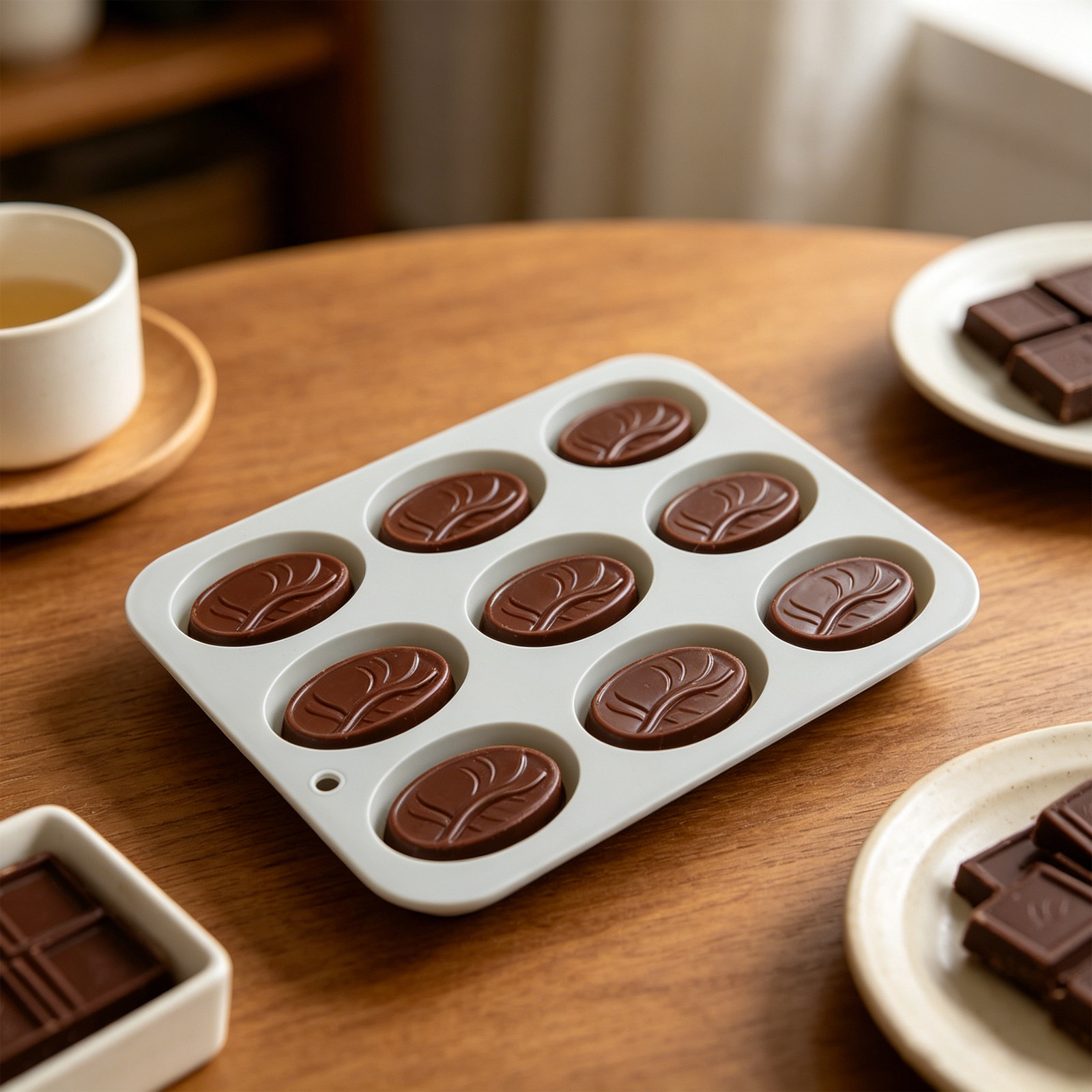 9 Cavities Coffee Bean Silicon - Silicone Mold Tray ulasan dan harga