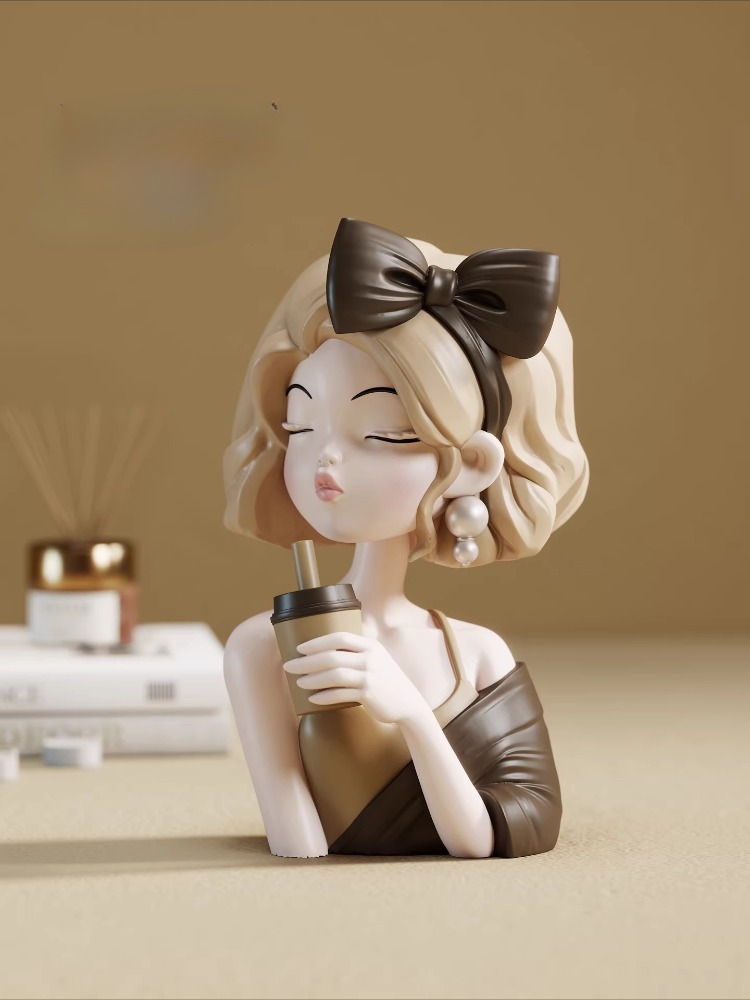 Creative Coffee Girl Figure Sc - Resin Crafts ulasan dan harga