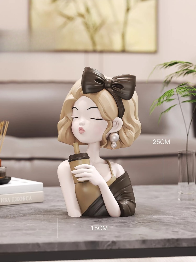 Creative Coffee Girl Figure Sc - Resin Crafts ulasan dan harga