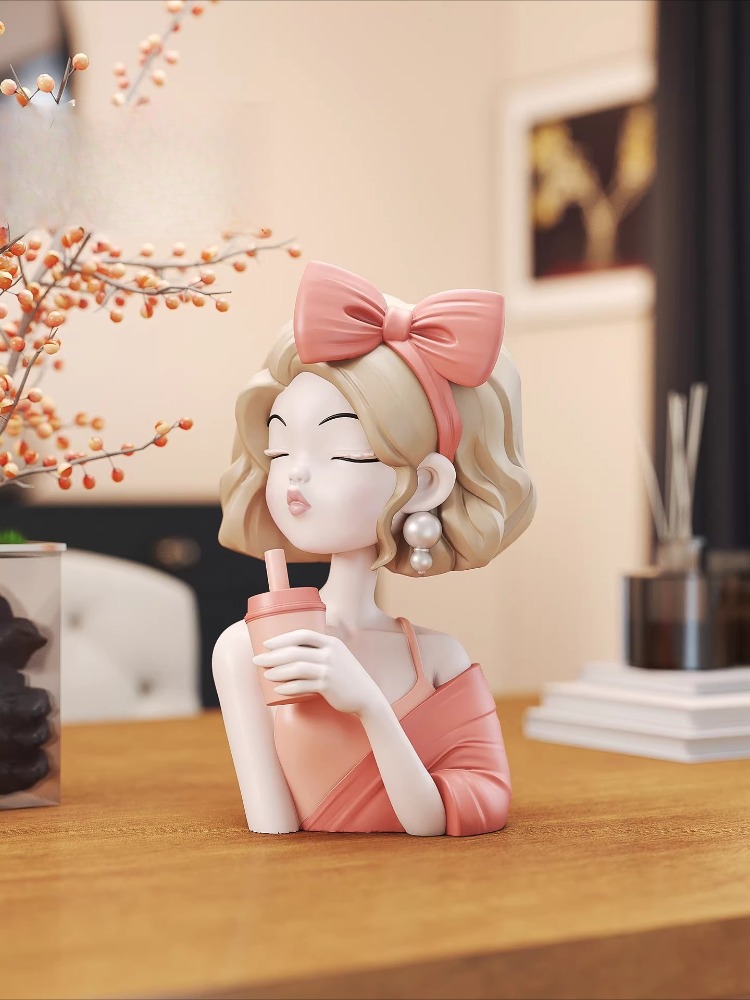 Creative Coffee Girl Figure Sc - Resin Crafts ulasan dan harga